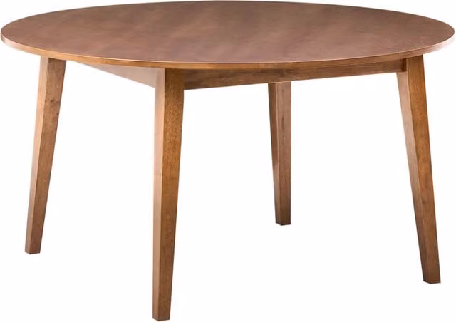 Tavolo da pranzo marrone scuro MDF impiallacciato rovere Base in legno di gomma 140 cm Piano del tavolo rotondo Moderno