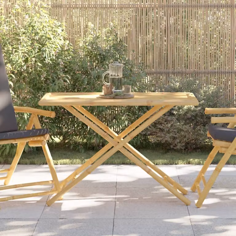 Maison Exclusive - Tavolo da giardino pieghevole, 110x55x75 cm, in bambù