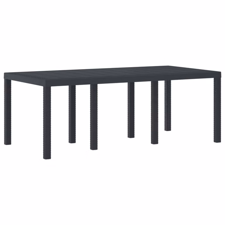 Tavolo da giardino rettangolare vidaXL in polyrattan antracite L: 200 cm, P: 100 cm, H: 73 cm