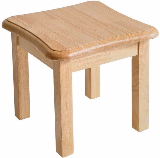 Unyqoos®: Sgabello in legno multifunzionale, 27 cm di altezza – Realizzato in legno massello, capacità di carico fino a 100 kg, base stabile con 4 piedini antiscivolo, rifinito a mano e verniciato, privo di BPA, compatto, ideale per casa e giardino