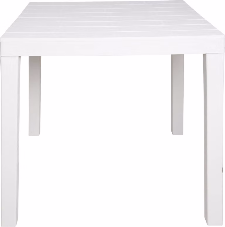 Tavolo bianco quadrato 80x80 cm in resina effetto doghe in legno Bali