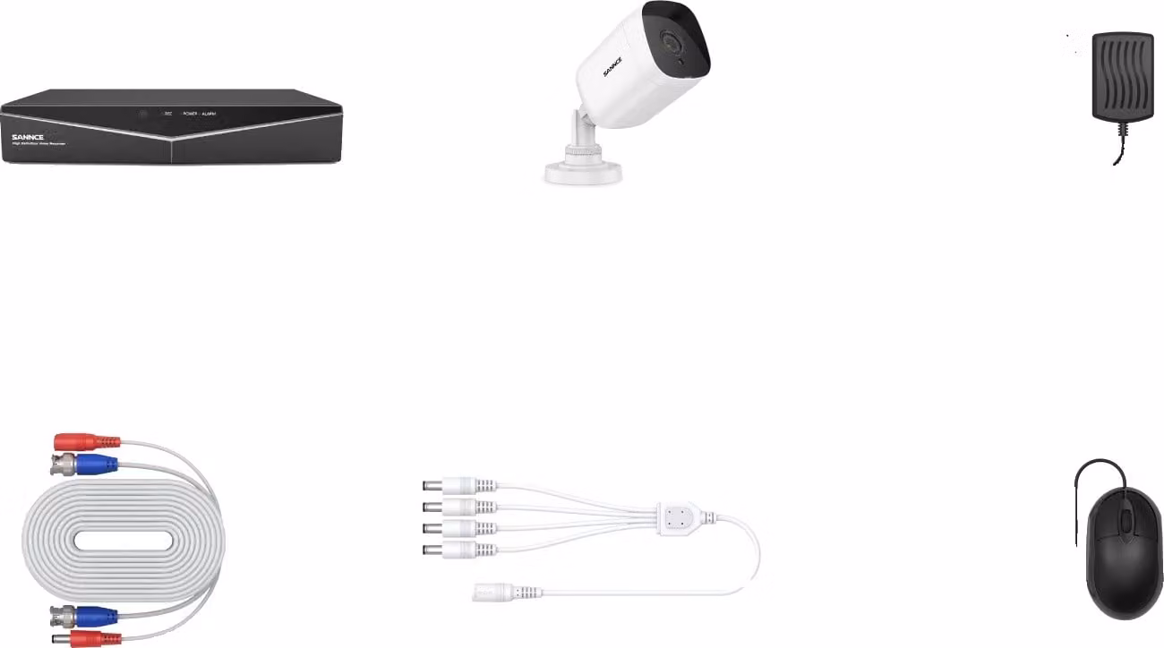 Sistema di telecamere di sorveglianza, risoluzione HD 1080P, grado di impermeabilità IP66, 8CH con 4 telecamere, Nessuno