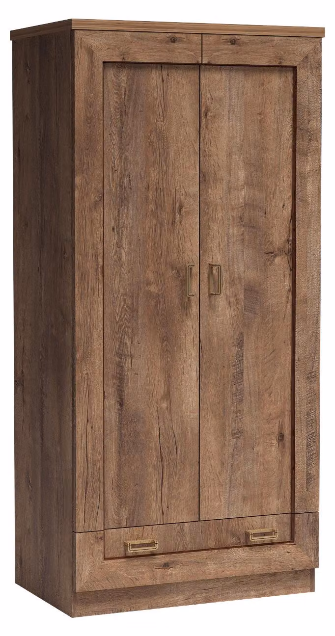Masseno Armadio a porte battenti UDINE 90/190/57 cm a 2 ante, marrone