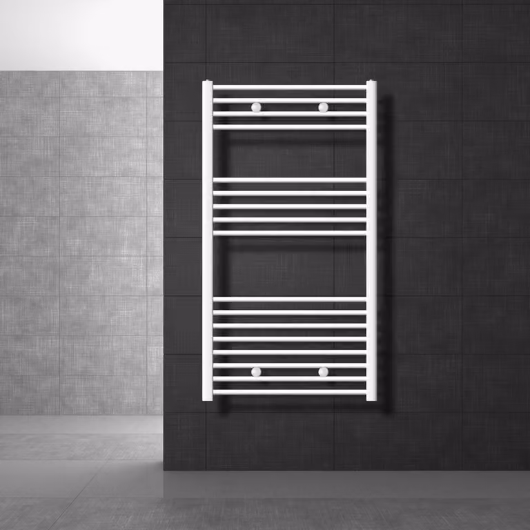 LuxeBath radiatore per bagno Sahara, 750x1200 mm, bianco, diritto con attacco laterale, senza elemento riscaldante