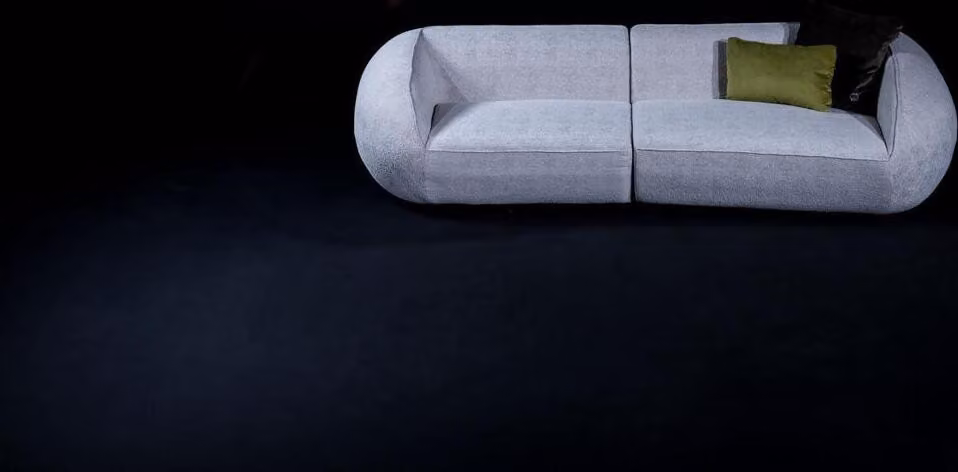 Graues Wohnzimmer Polster Sofa Moderne Textil Couchen Luxus Möbel Couch
