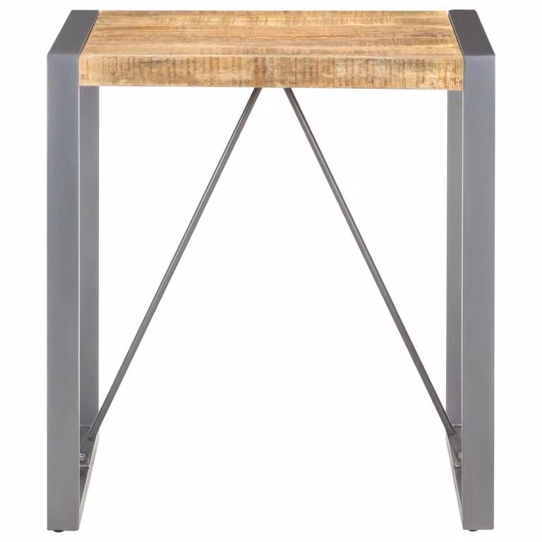 Tavolo da Pranzo 70x70x75 cm in Legno Massello di Mango Grezzo