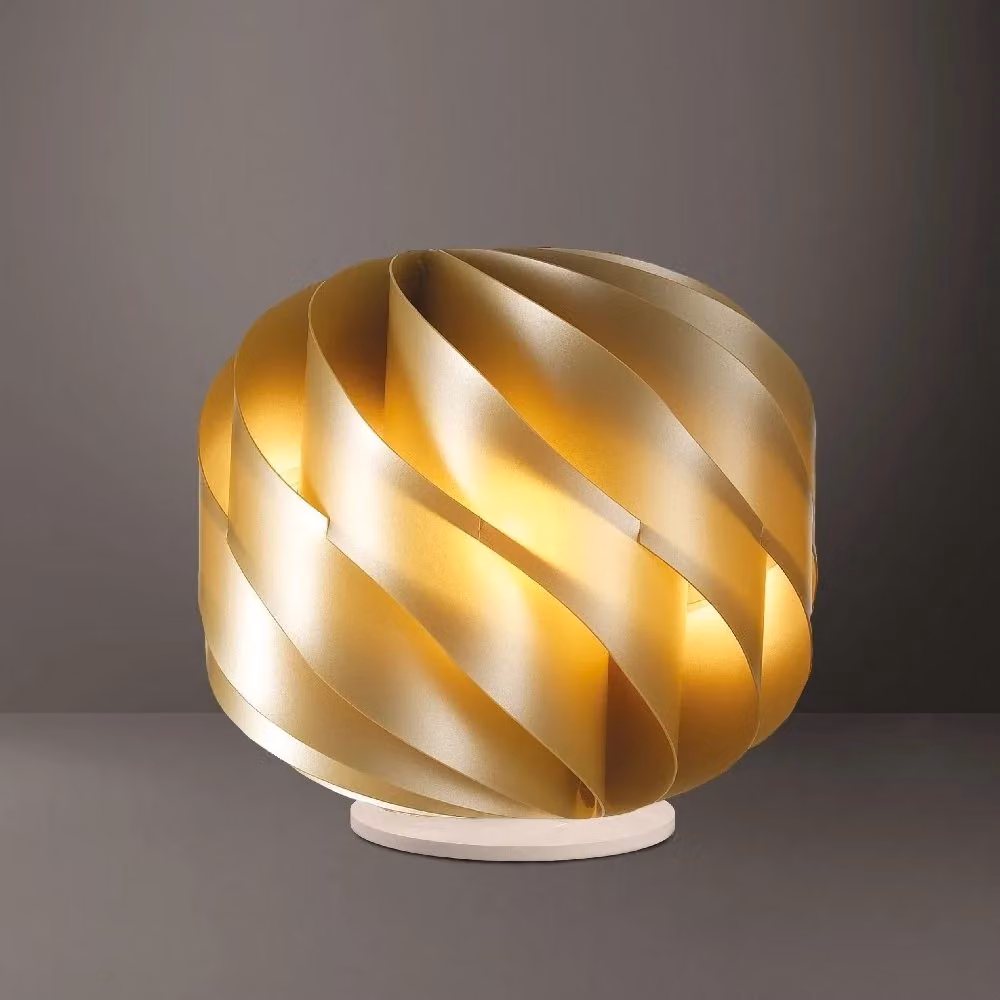 Lampada da Tavolo LAP New Gold in Plastica, Colore Oro/Ottone, L 40 cm x H 39 cm – 2