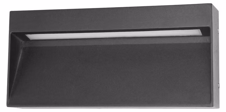 Applique da esterno a LED rettangolare Fenis 4K, nero sabbiato, 5 W, luce bianca neutra, 107 lm, metallo, dimensioni: 8,5 x 20 x 3,5 cm, IP54, Italux