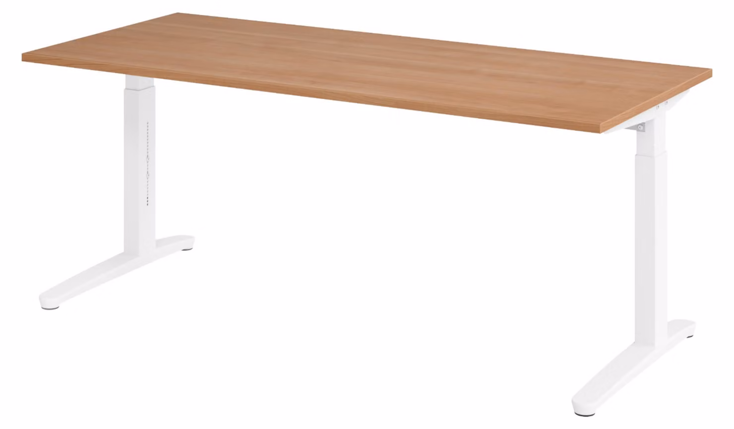 Scrivania bümö serie XB - Decorazione: noce, dimensioni: 180 x 80 cm, struttura: bianco