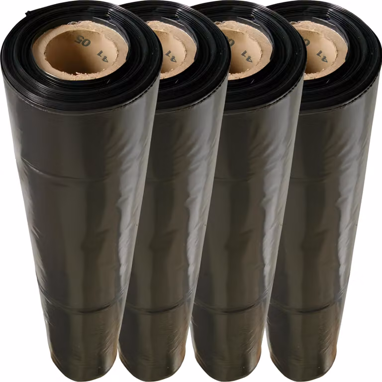 4 rotoli di pellicola da costruzione tipo 200 nera, ciascuno di 4m x 25m