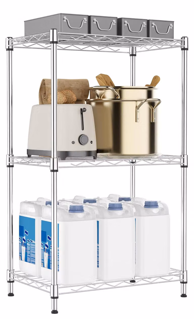 Omgoods - Scaffale metallico a 3 livelli per l'organizzazione della cucina e della casa