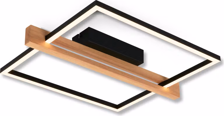 Briloner Moldura LED soffitto, dimmerabile, funzione memoria, legno nero