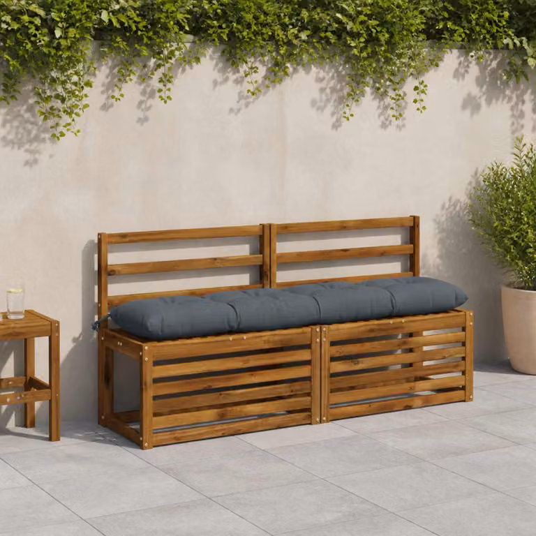 vidaXL Cuscino per panchina VIANEN Blu in Poliestere con Rivestimento Lavabile e Resistente ai Raggi UV L: 140 cm x P: 30 cm x H: 12 cm