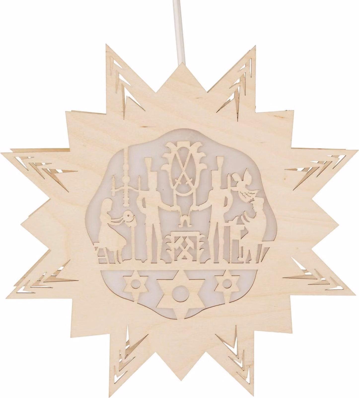 Decorazione per finestra a forma di candela, con illuminazione elettrica. Dimensioni: 23x23x5 cm. Nuova