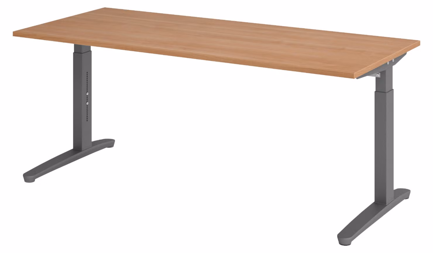 bümö Scrivania Serie-XB - Struttura: grafite, finitura: noce, dimensioni: 180 x 80 cm