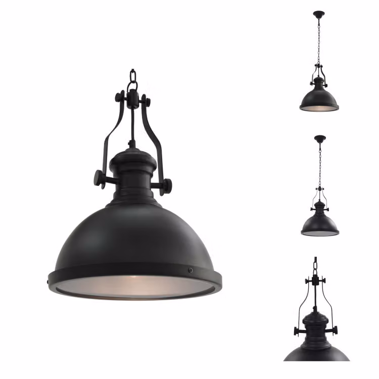 vidaXL Plafoniera nera rotonda E27 - Lampade