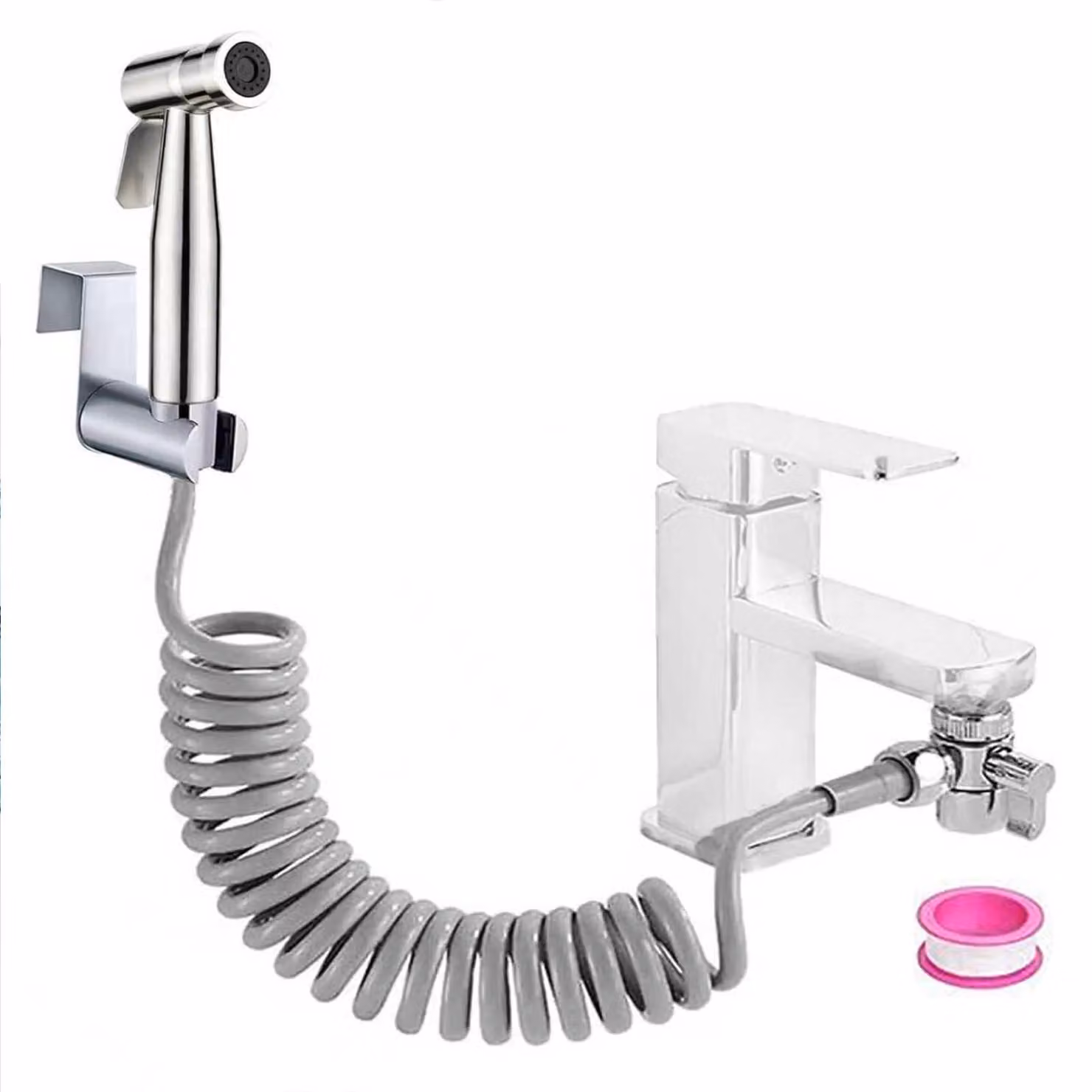Kit bidet portatile in acciaio inossidabile con deviatore a due vie e tubo flessibile da 150 cm