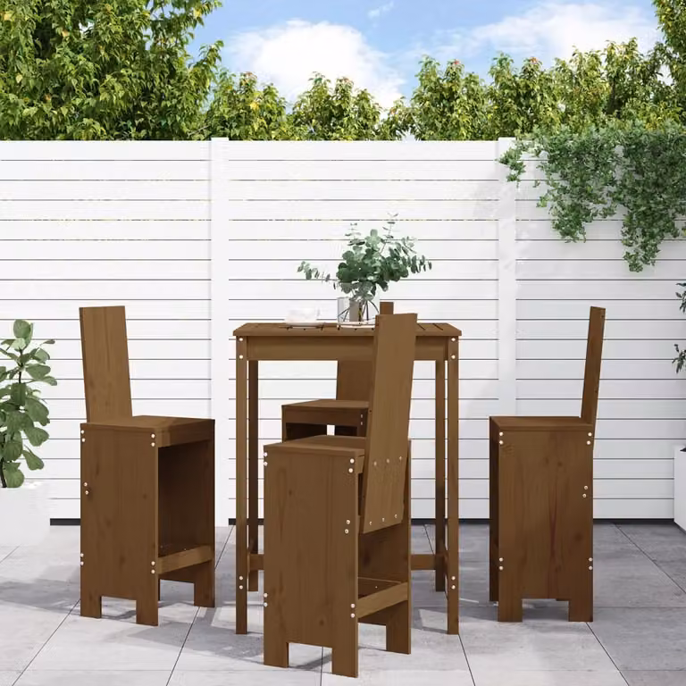 Maison Exclusive - Set Bar da Giardino 5 pz ambra in Legno Massello di Pino