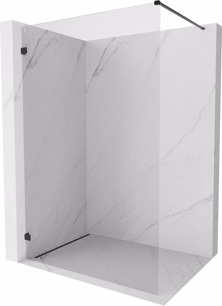 Mexen Lunar parete doccia walk-in sinistra 110 x 200 cm, trasparente 8 mm, nera - 830-110-000-70-00-L