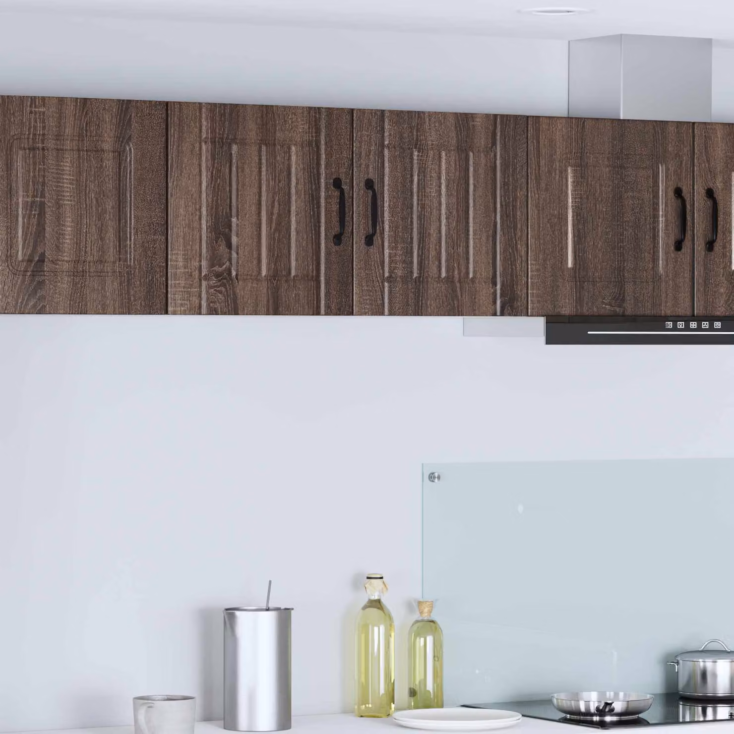 Set di 2 armadietti da muro LUCCA vidaXL in legno MDF marrone rovere per cucina con ante a battente e ripiani interni L/P/H: 40 x 31 x 40 cm