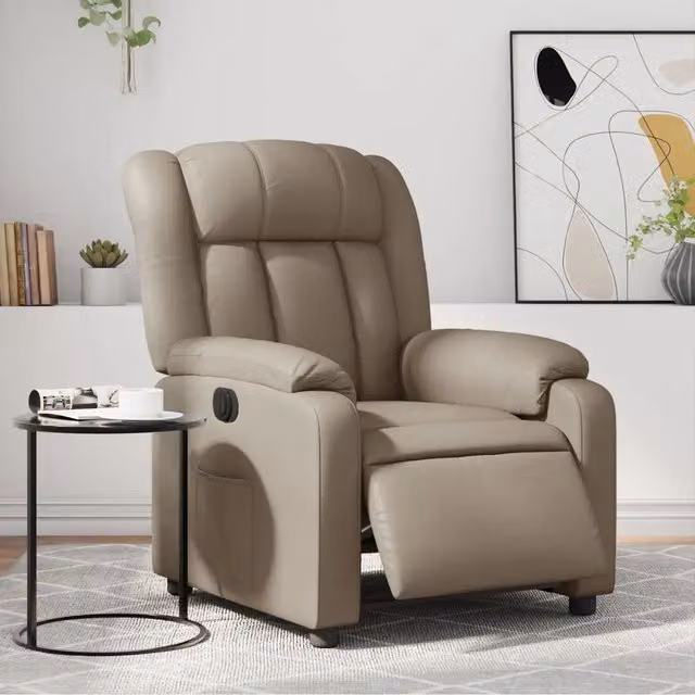 Divano Sedia-Poltrona Reclinabile Elettrica Cappuccino in Similpelle 624114