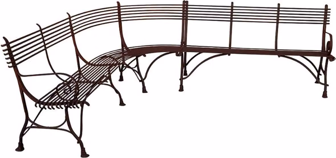 Casa Padrino Panchina da giardino in stile liberty 210 x 250 cm - Vari colori - Panchina in ferro battuto fatta a mano - Panchina ad angolo - Mobili da giardino