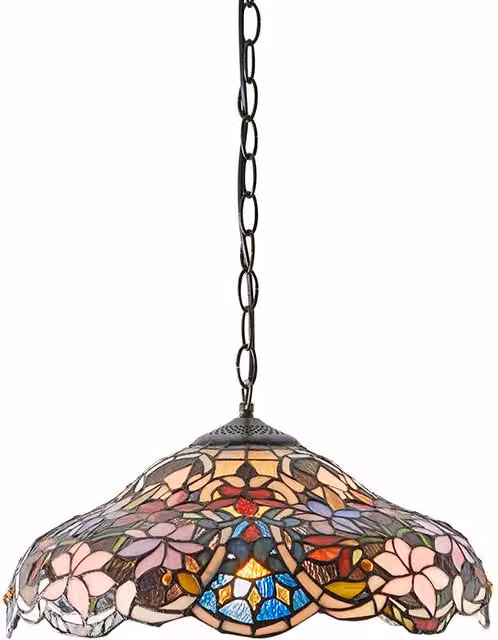 Lampada a sospensione Tiffany floreale E27 60W Sullivan