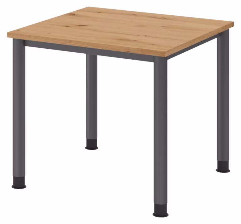 Scrivania bümö Serie H - Finitura: rovere nodato, Dimensioni: 80 x 80 cm, Struttura: grafite