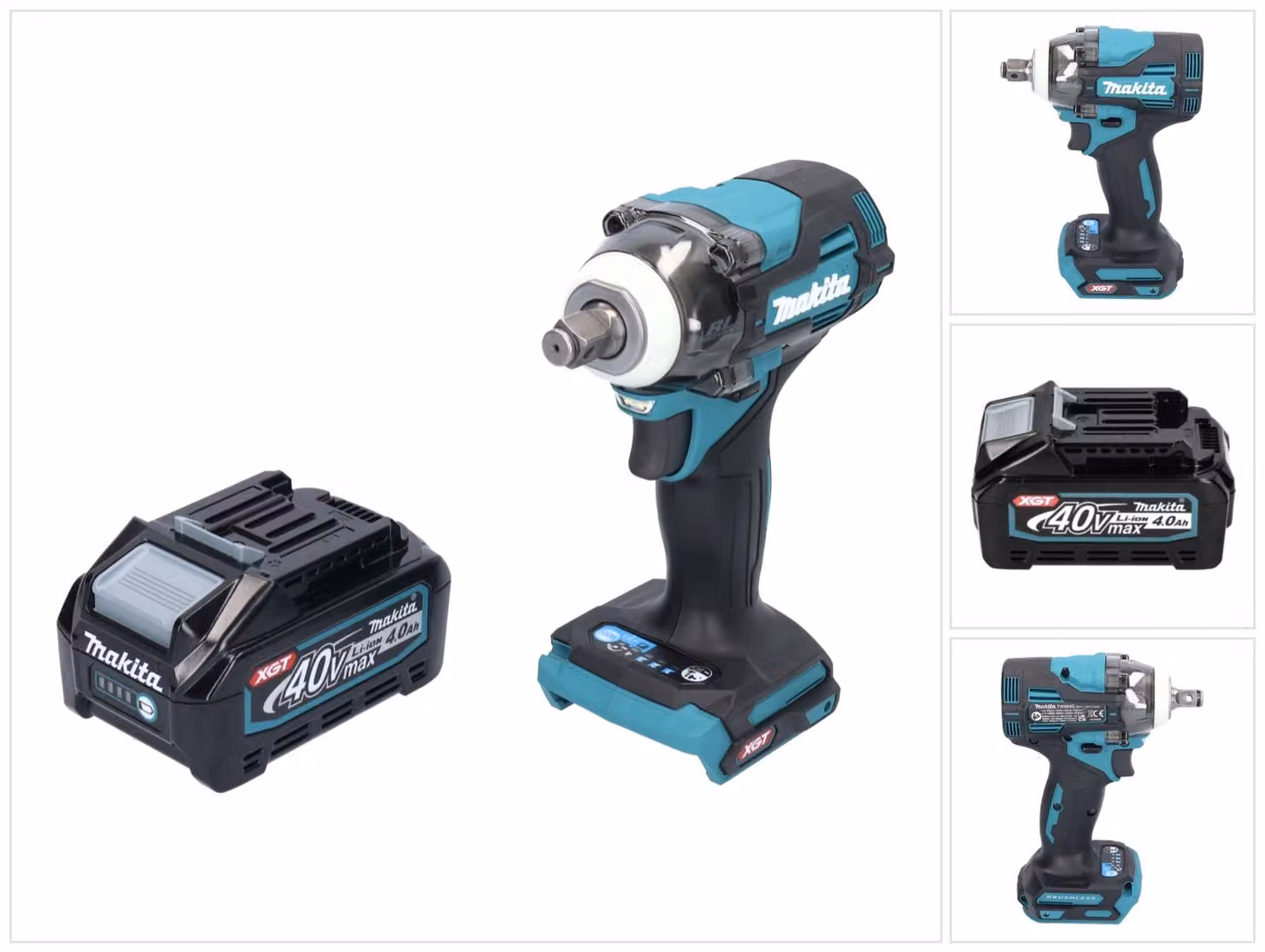 Avvitatore a impatto a batteria Makita TW 004 GM1 40 V max. 1/2" 350 Nm XGT Brushless + 1x batteria 4,0 Ah - senza caricabatteria