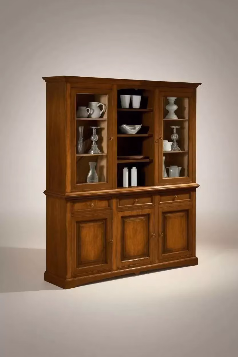 Tavolo da soggiorno estensibile Arte Povera a Goccia in legno color noce di Mobili 2G – 4