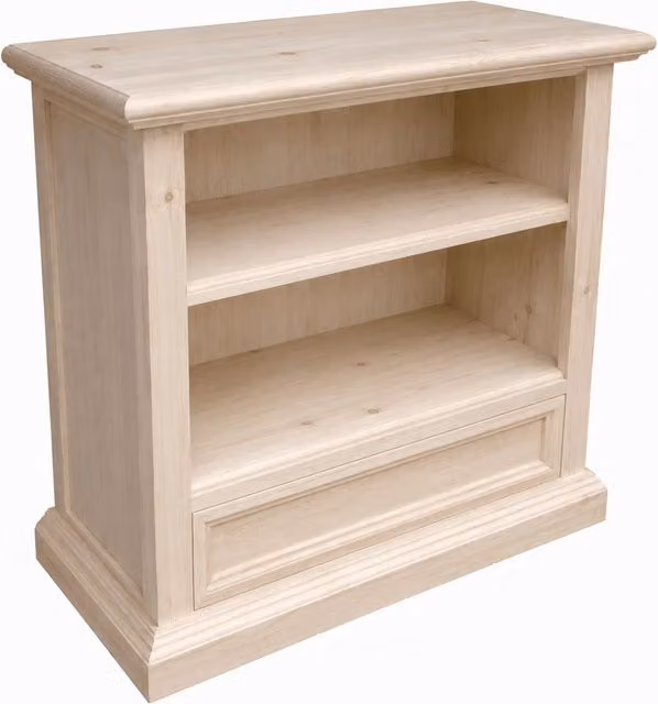 Porta TV in legno grezzo con 1 cassetto Mobili 2G L/P/H: 85 x 47 x 79 cm