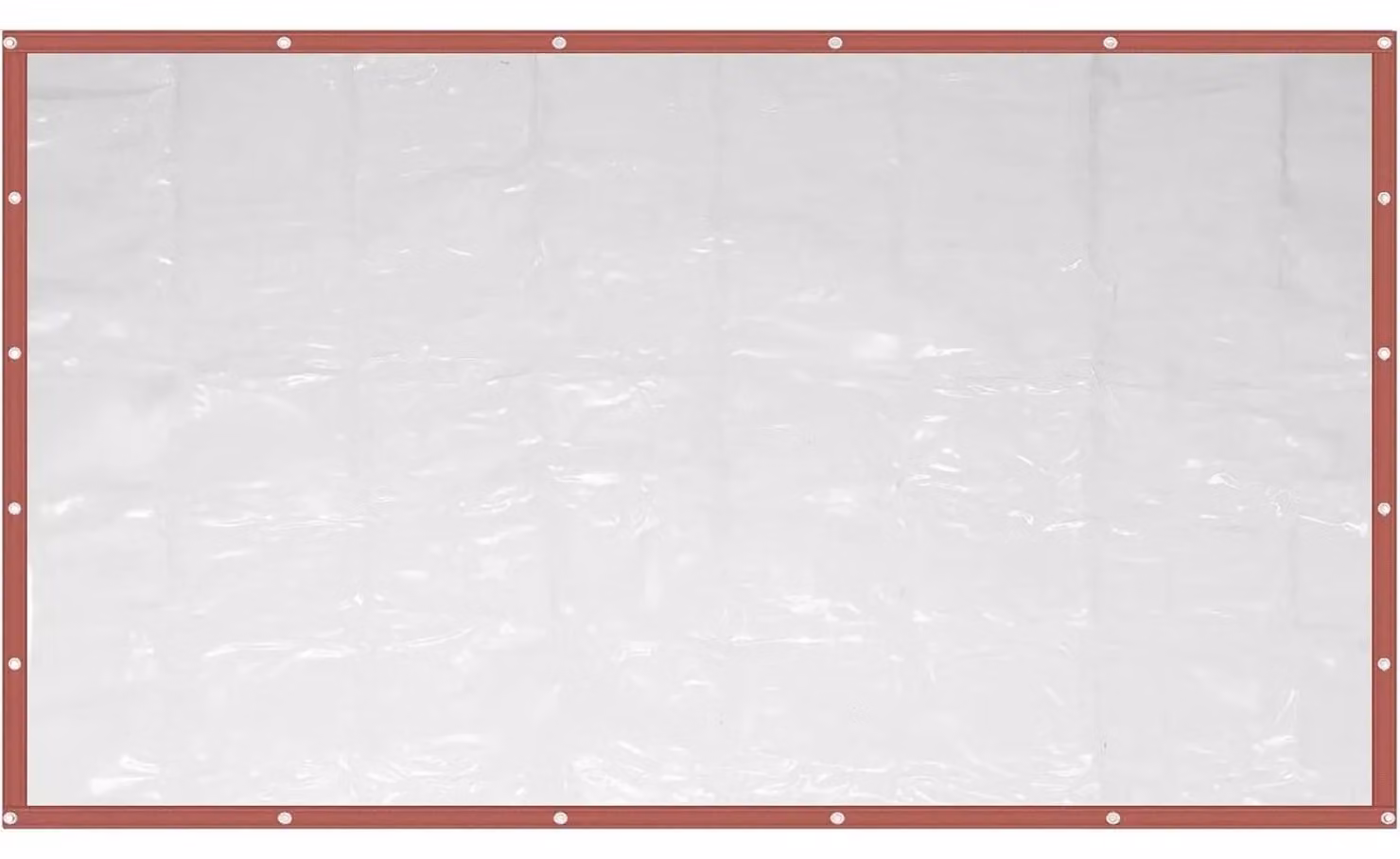 Telo trasparente impermeabile - Tenda in PVC per terrazza - Arrotolabile - Spessore 0,5 mm - Con occhielli e bordo marrone - 2,5 x 6 metri