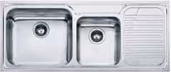 Lavello a 2 vasche Franke in acciaio inox spazzolato argento L: 116 cm, P: 50 cm