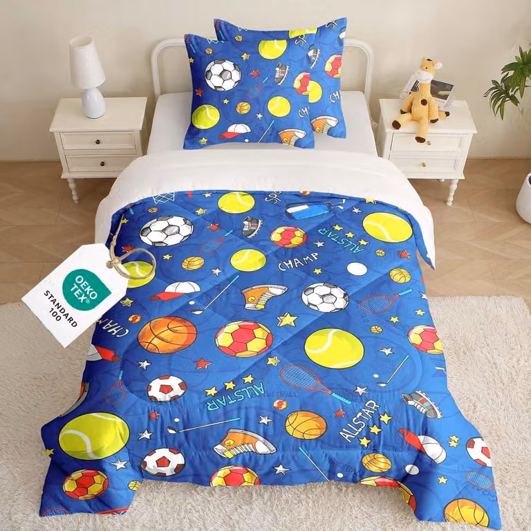 Set di lenzuola per letto a baldacchino per ragazzi, dimensioni 135x200 cm, con 2 federe 80x80 cm