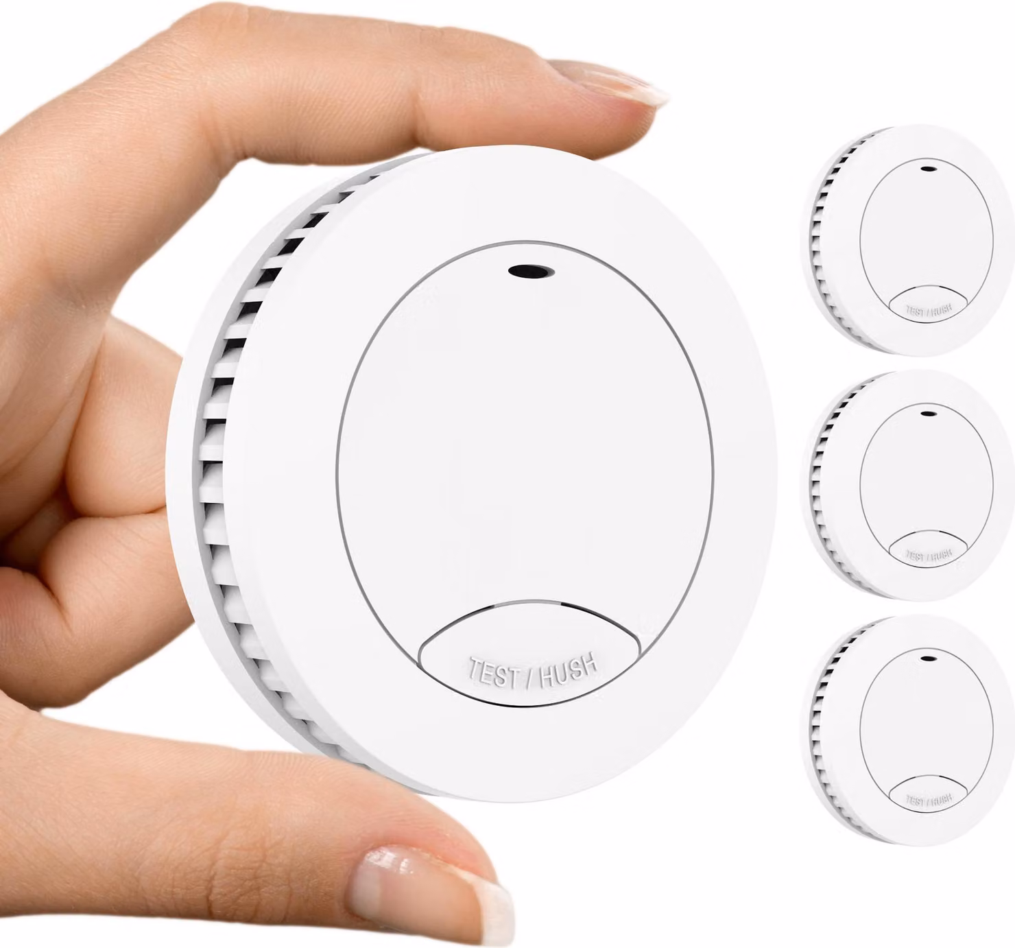 Aroha Pro Safety Mini Rilevatore di Fumo Sleep Line - Batteria da 10 Anni - Sensore Fumo - Allarme Anticendio - 3 pezzi