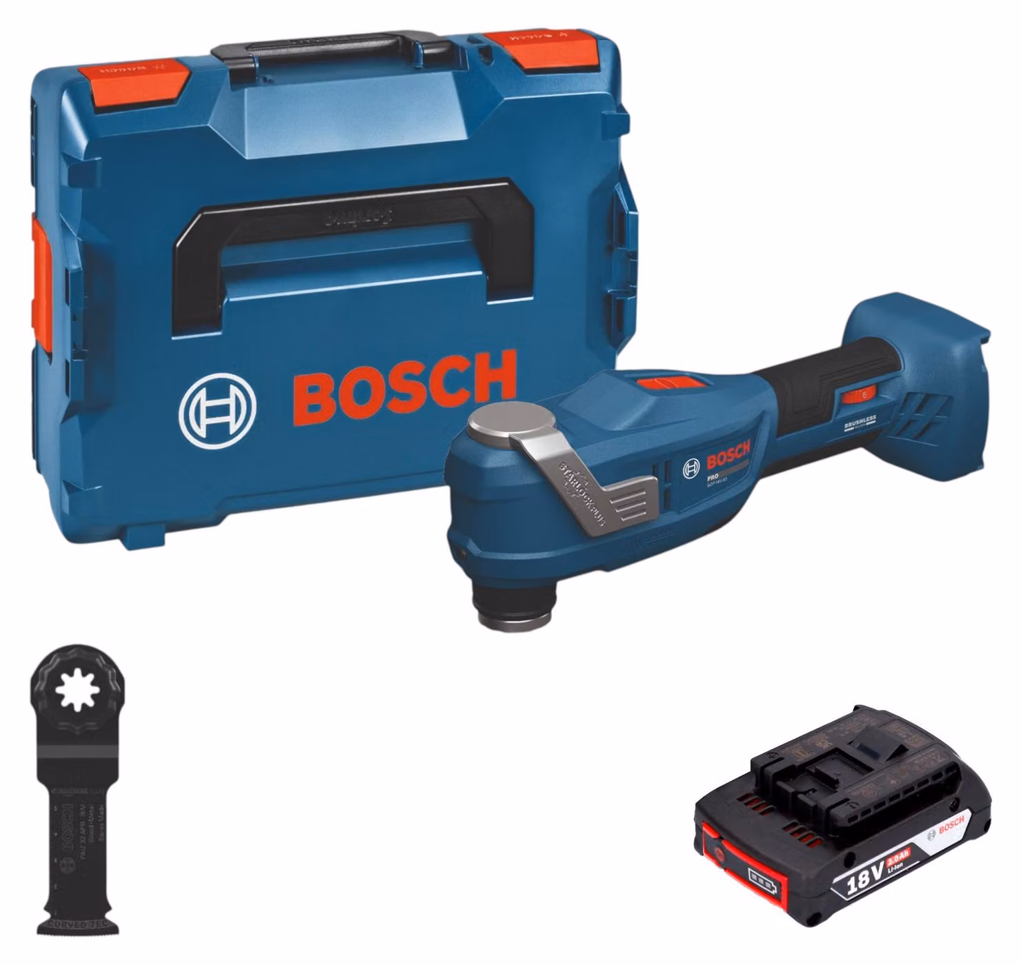 Utensile multifunzione a batteria Bosch GOP 18V-30 18 V Starlock Plus Brushless ( 06018G3001 ) + L-Boxx - senza batteria, senza caricabatteria