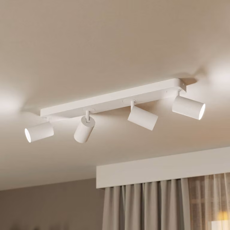 EGLO connect Telimbela-Z spot 4 luci, bianco Telimbela-Z, dimmerabile, Bianco / Opale, Soggiorno / Sala da pranzo, Metallo, Moderno