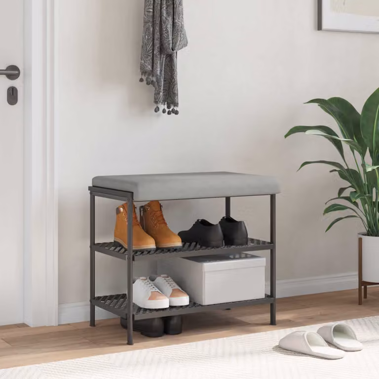 vidaXL Cuscino per panchina in microfibra grigio con antiscivolo Profondità: 35 cm