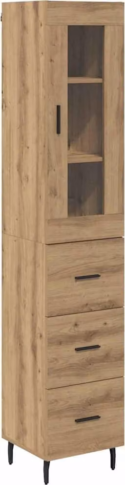 Credenza con cassetto Rovere artigianale 34,5 x 34 x 180 cm