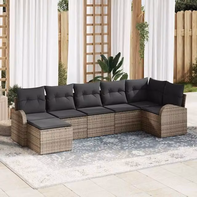 Set Divano da Giardino 7 pz Grigio 3346129
