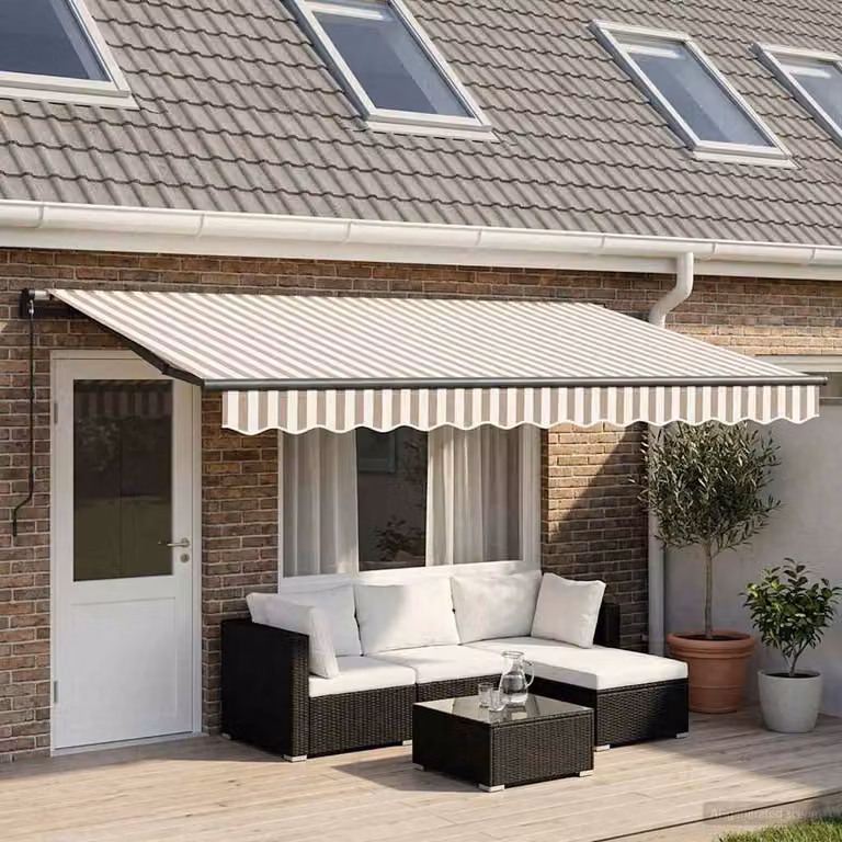 vidaXL Tenda retrattile Grigio chiaro e bianco 500 × 350 cm