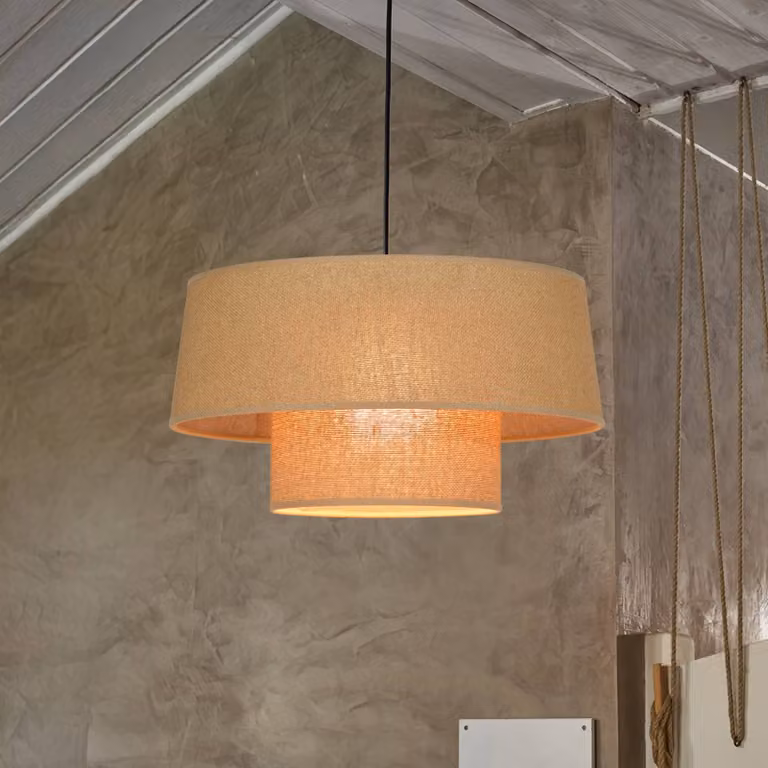 COREP Lampada a sospensione Mali, dimmerabile, Crema / Ambra, Soggiorno / Sala da pranzo, Carta / Lunolit / Lunopal, Lampada a sospensione