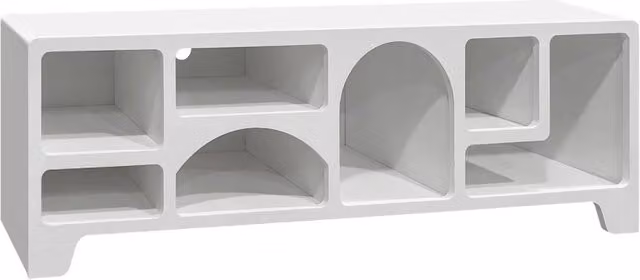 Mobile TV Sweeek moderno effetto legno bianco per soggiorno L: 160 cm, P: 40 cm, H: 50 cm