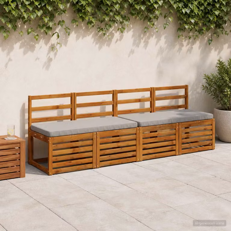 Cuscino per panchina vidaXL VUGHT in poliestere grigio con rivestimento rimovibile e resistente ai raggi UV