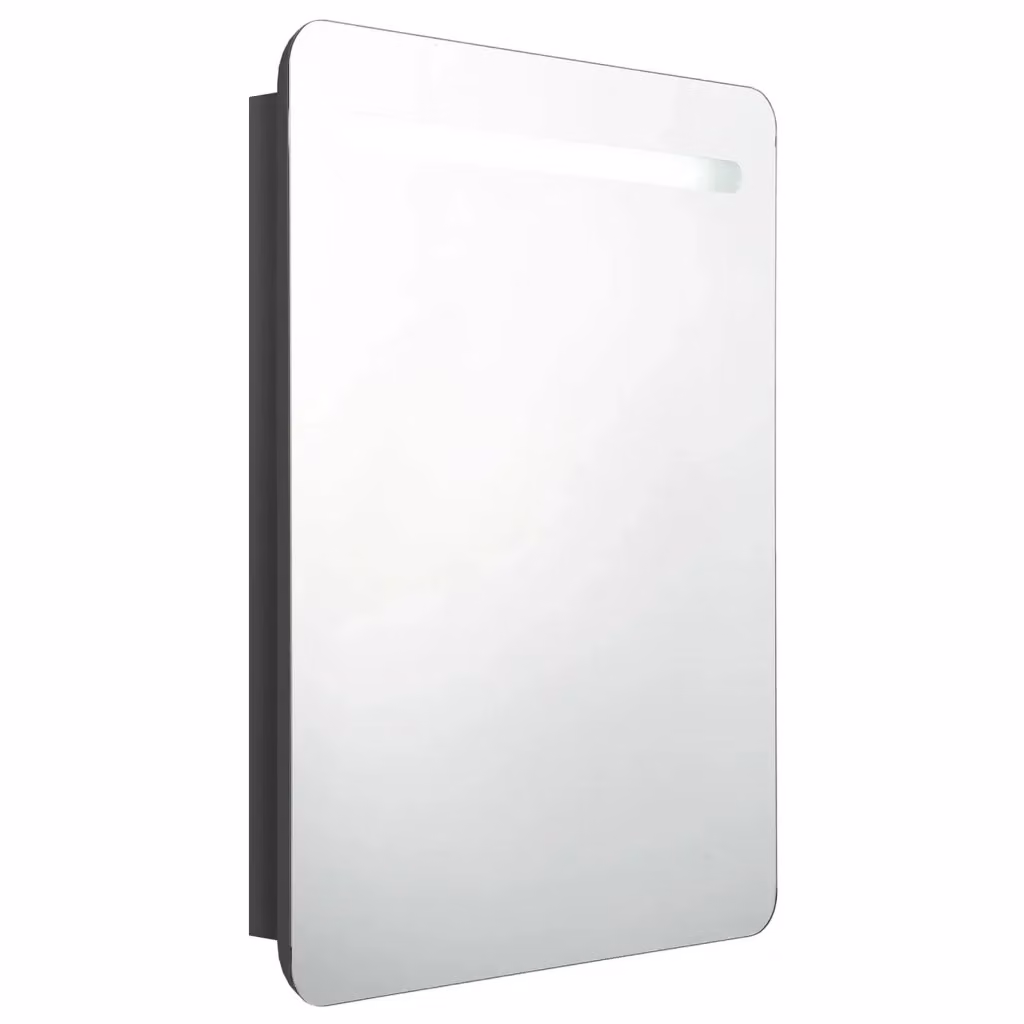 Armadietto da bagno con specchio e illuminazione LED vidaXL nero lucido L: 60 cm, P: 11 cm, H: 80 cm – 2
