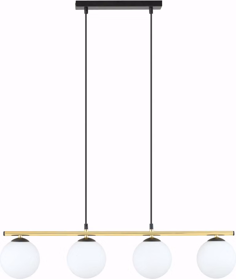 Lampadario Emibig 4xE14 10W ALLORA con 4 paralumi bianchi 1254/4