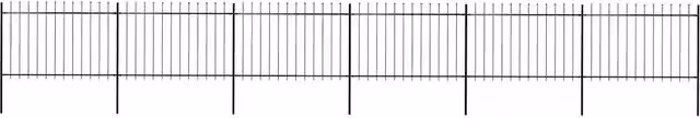 Recinzione da Giardino con Punta a Lancia 1005x120 cm Nero 277625