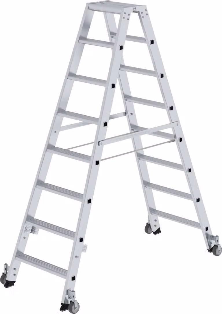 Scaletta accessibile da entrambi i lati con rotelle 2x8 gradini