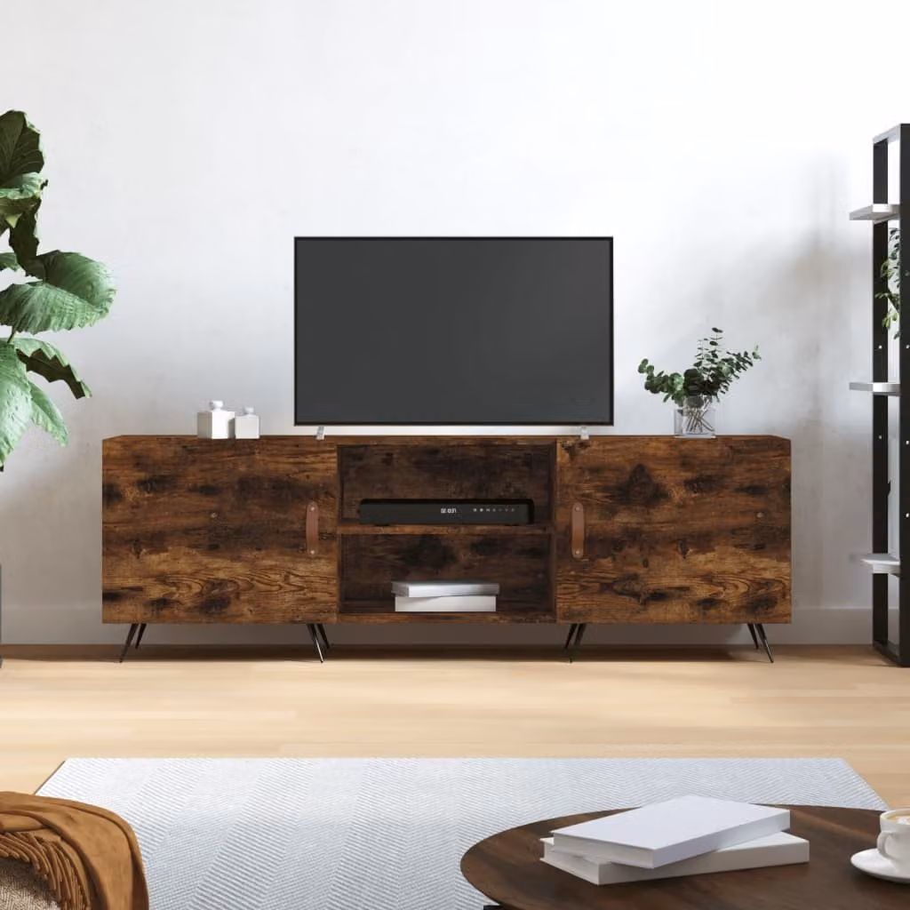 vidaXL Mobile Porta TV Moderno in Rovere Fumo e Legno, L 150 x P 30 x H 50 cm