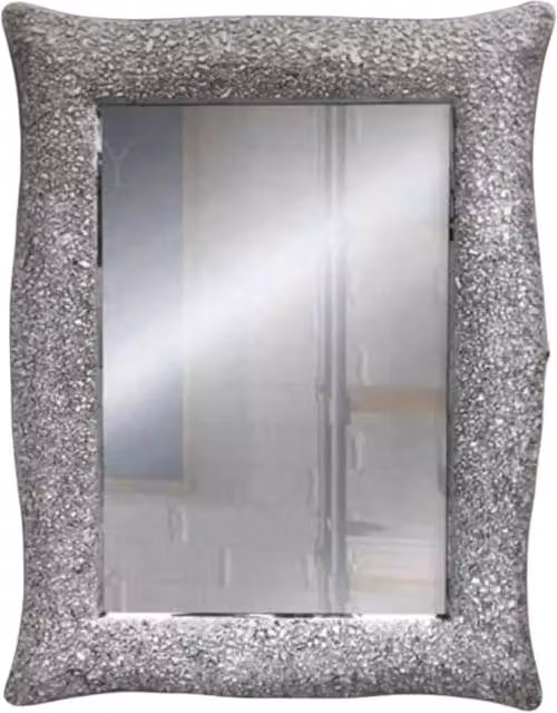 Specchiera sagomata colore argento misure 85x65